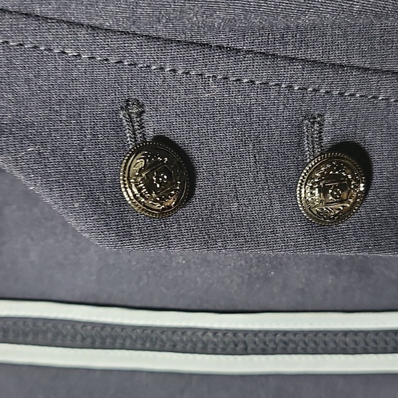 White House Black Market Navy Blue Button Military Cardigan‎ Jacket Size 10 - Picture 3 of 6